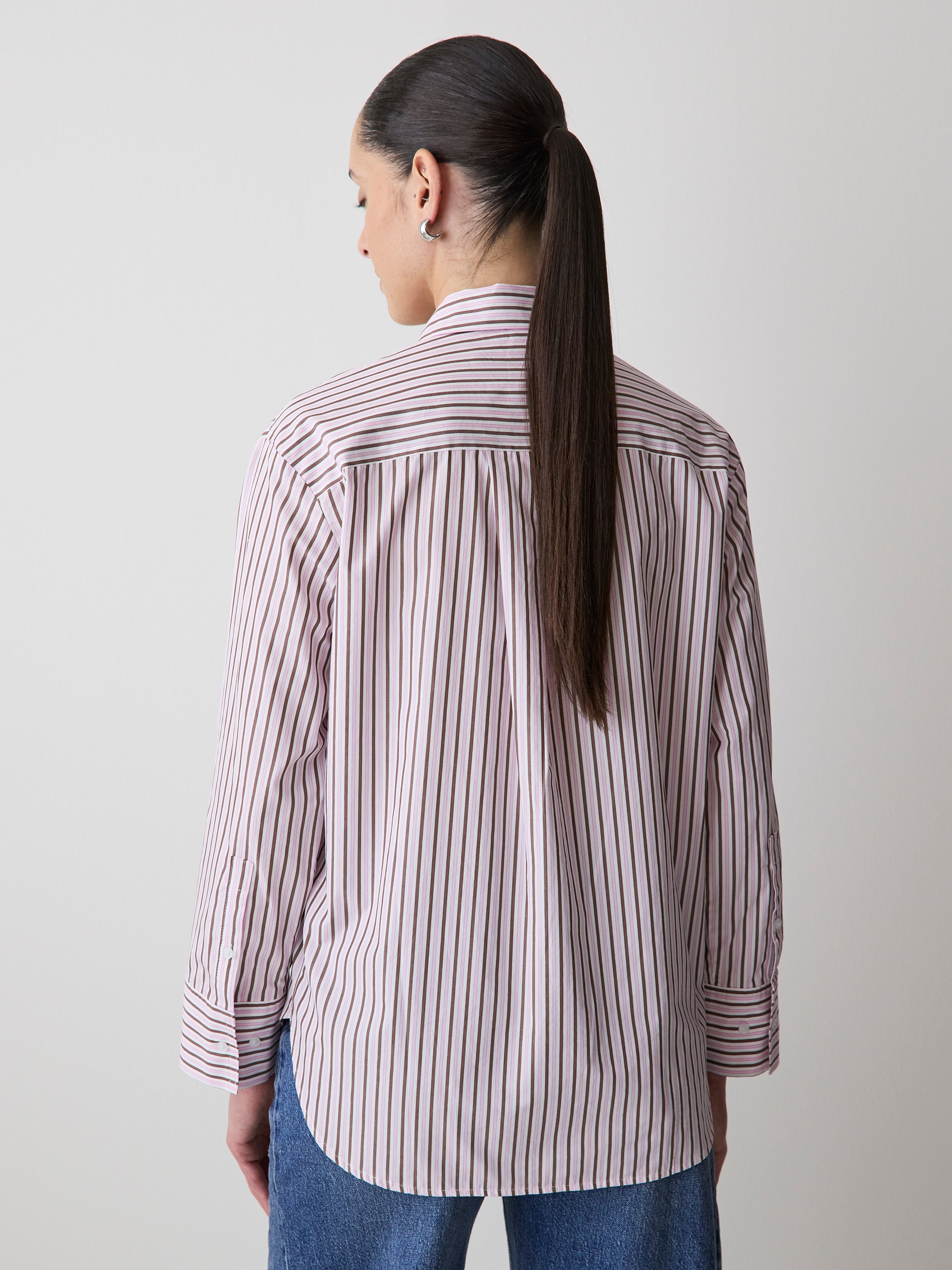 Striped Long-Sleeve Poplin Shirt rw&co Great Value Deal