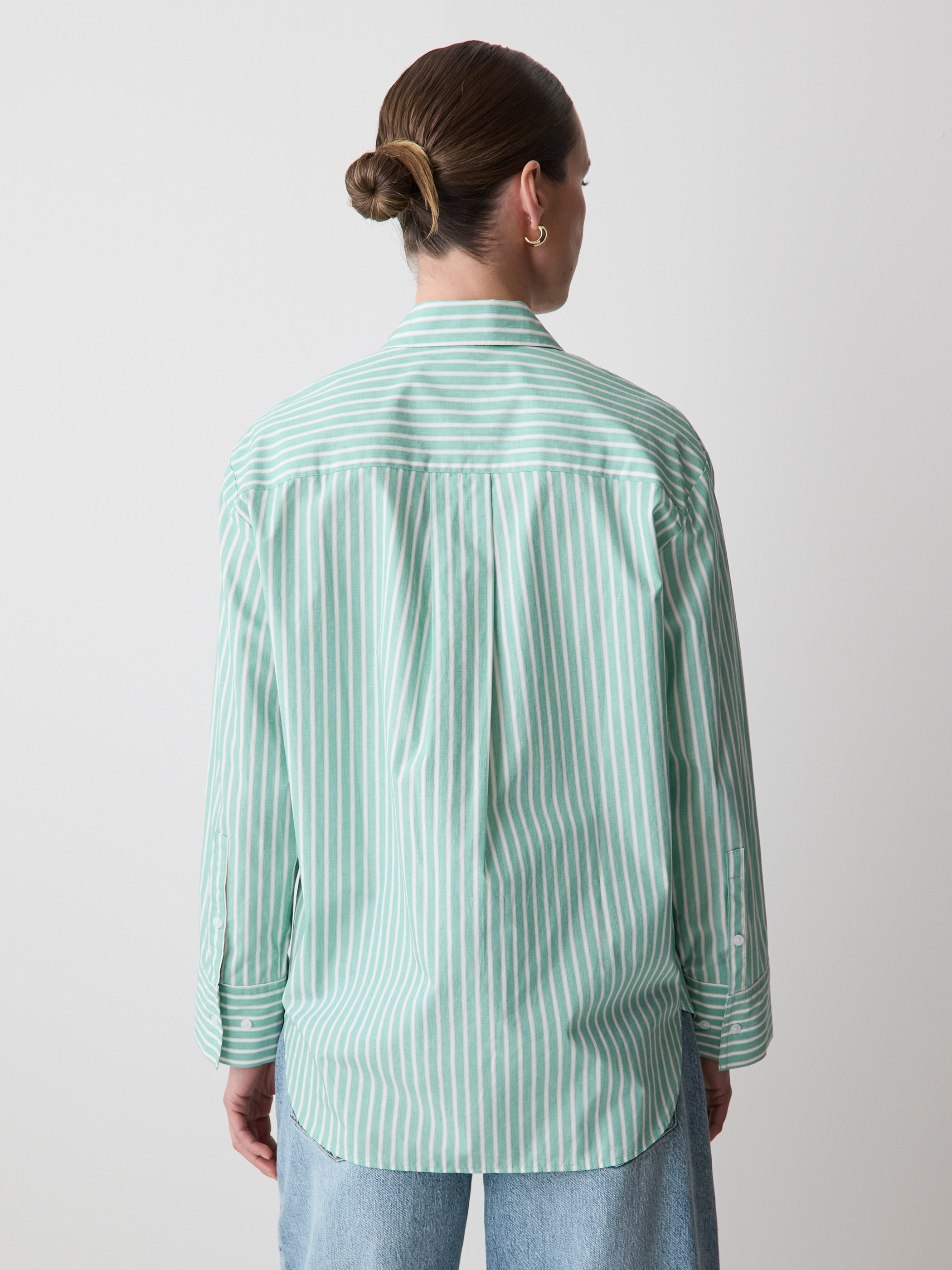 Striped Long-Sleeve Poplin Shirt rw&co Great Value Deal