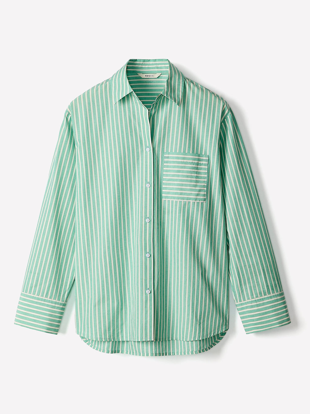 Striped Long-Sleeve Poplin Shirt rw&co Great Value Deal