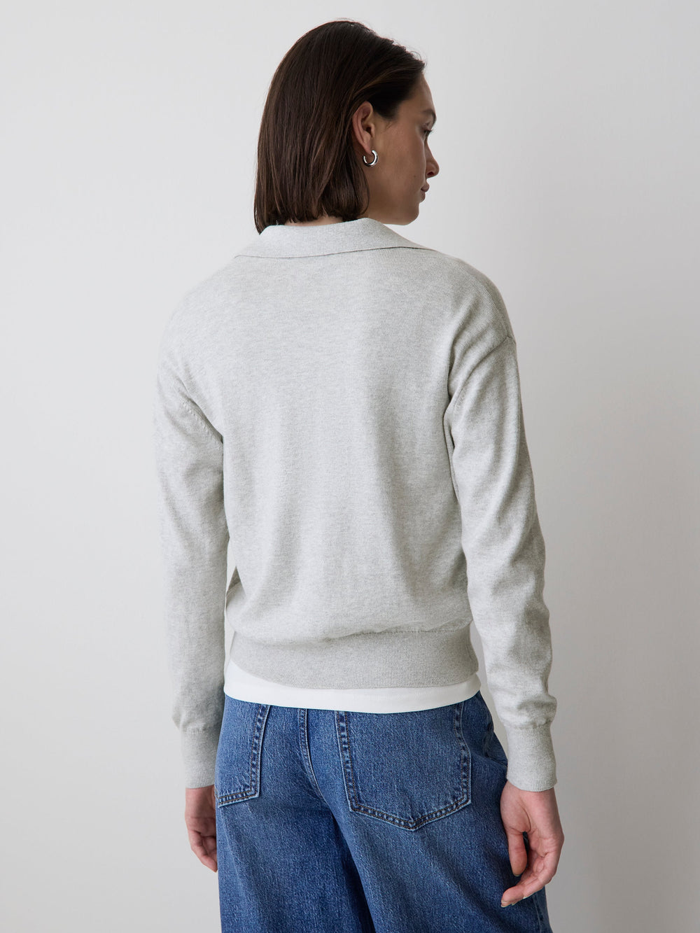 Wool-Blend Long-Sleeve Polo Sweater rw&co Special Promo Price