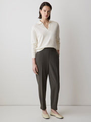 Wool-Blend Long-Sleeve Polo Sweater rw&co Special Promo Price