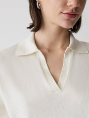 Wool-Blend Long-Sleeve Polo Sweater rw&co Special Promo Price