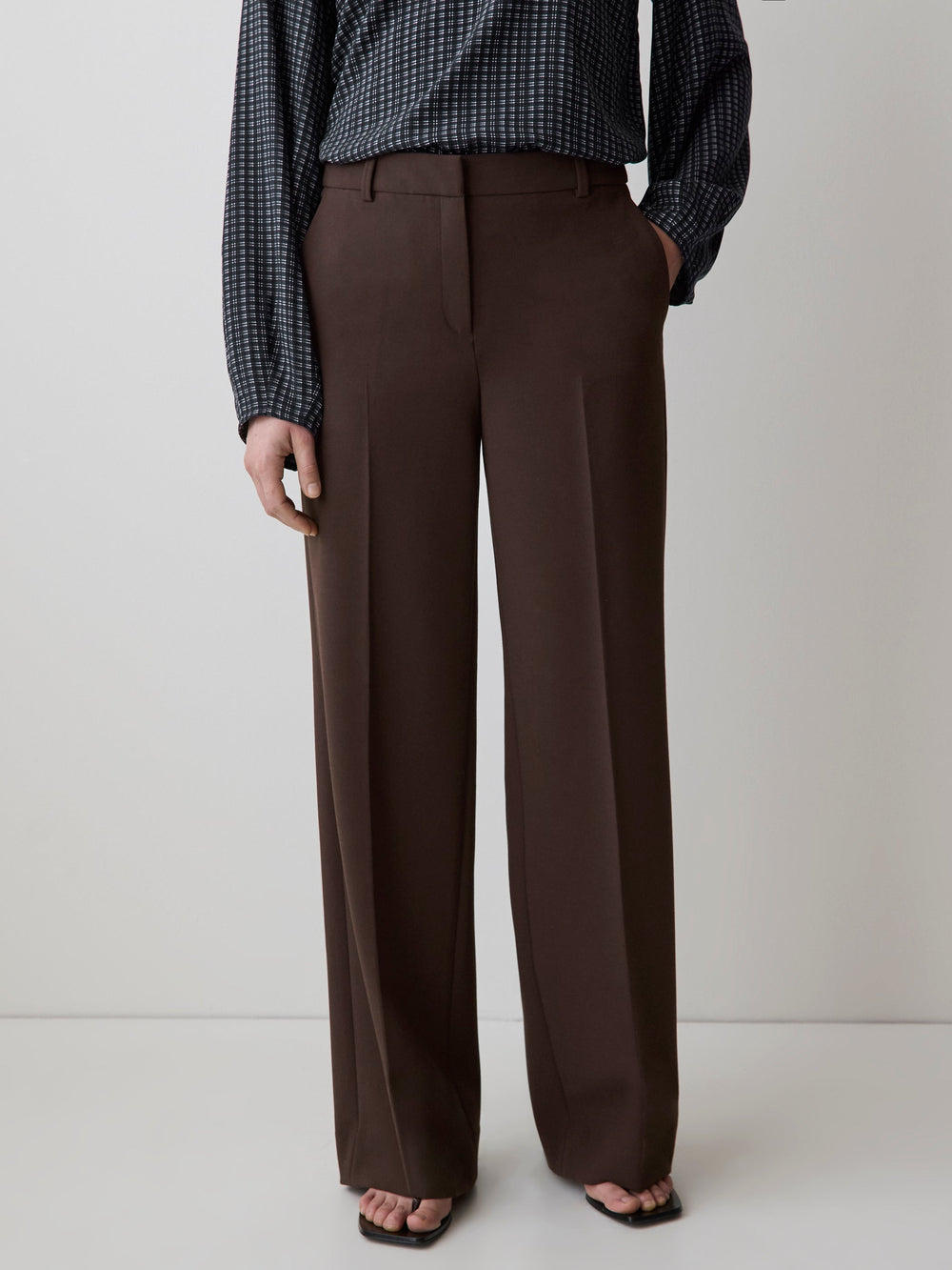 Mid-Rise Wide-Leg Heavy Twill Pant rw&co Limited Time Discount