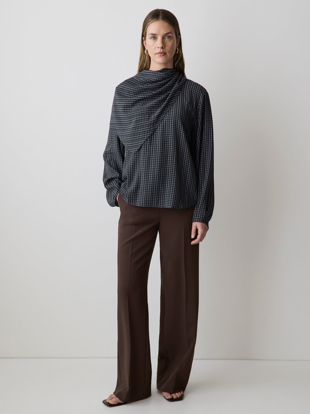 Mid-Rise Wide-Leg Heavy Twill Pant rw&co Limited Time Discount