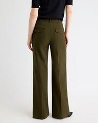 Mid-Rise Wide-Leg Heavy Twill Pant rw&co Limited Time Discount