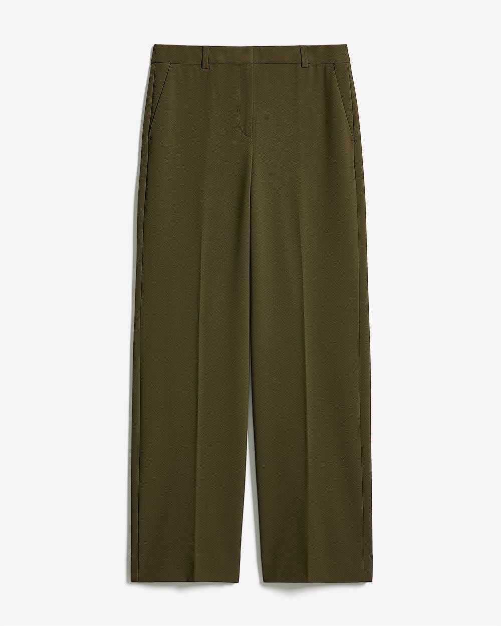 Mid-Rise Wide-Leg Heavy Twill Pant rw&co Limited Time Discount