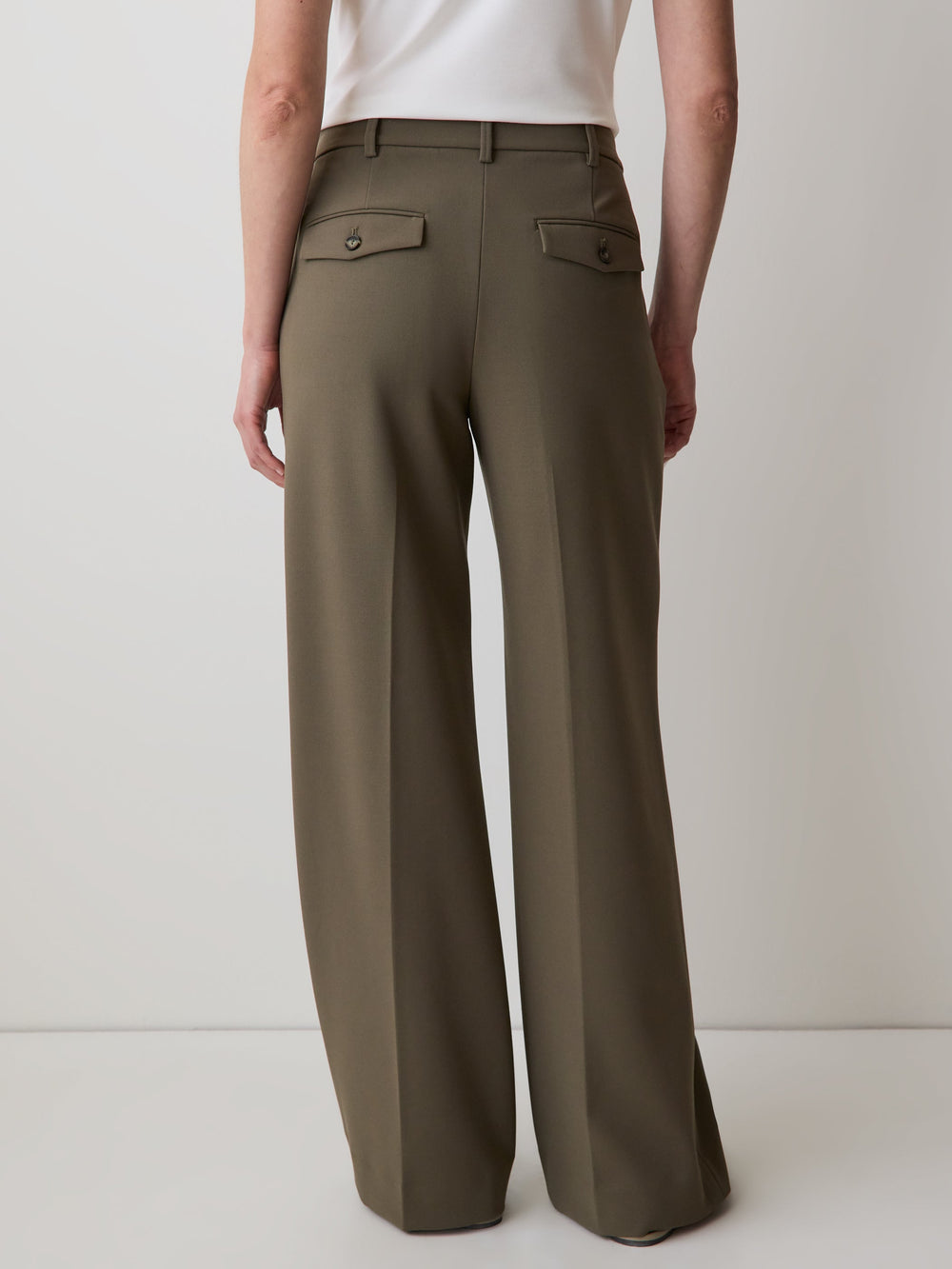 Mid-Rise Wide-Leg Heavy Twill Pant rw&co Limited Time Discount