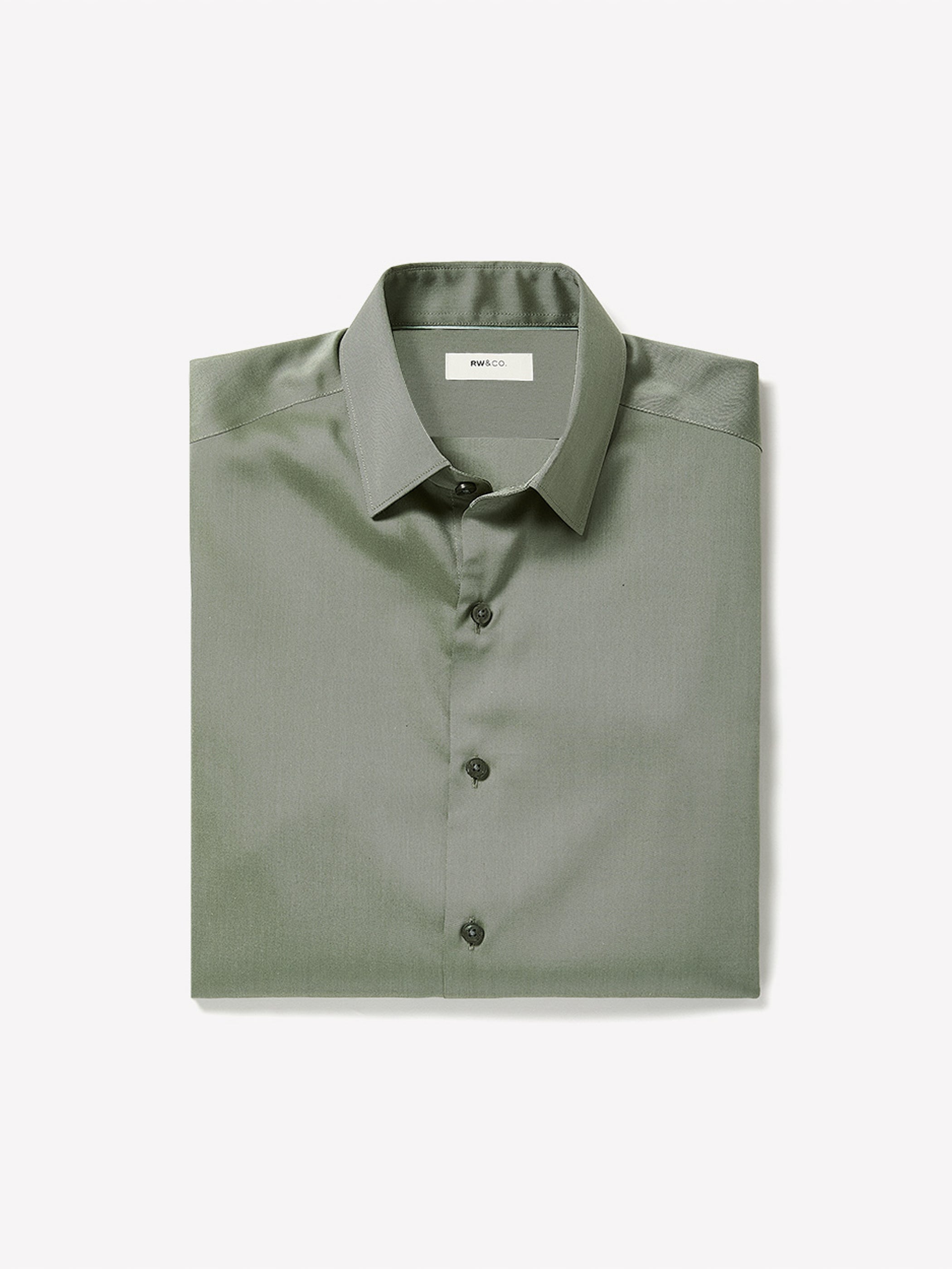 Slim Fit Solid Twill Dress Shirt rw&co Limited Time Discount