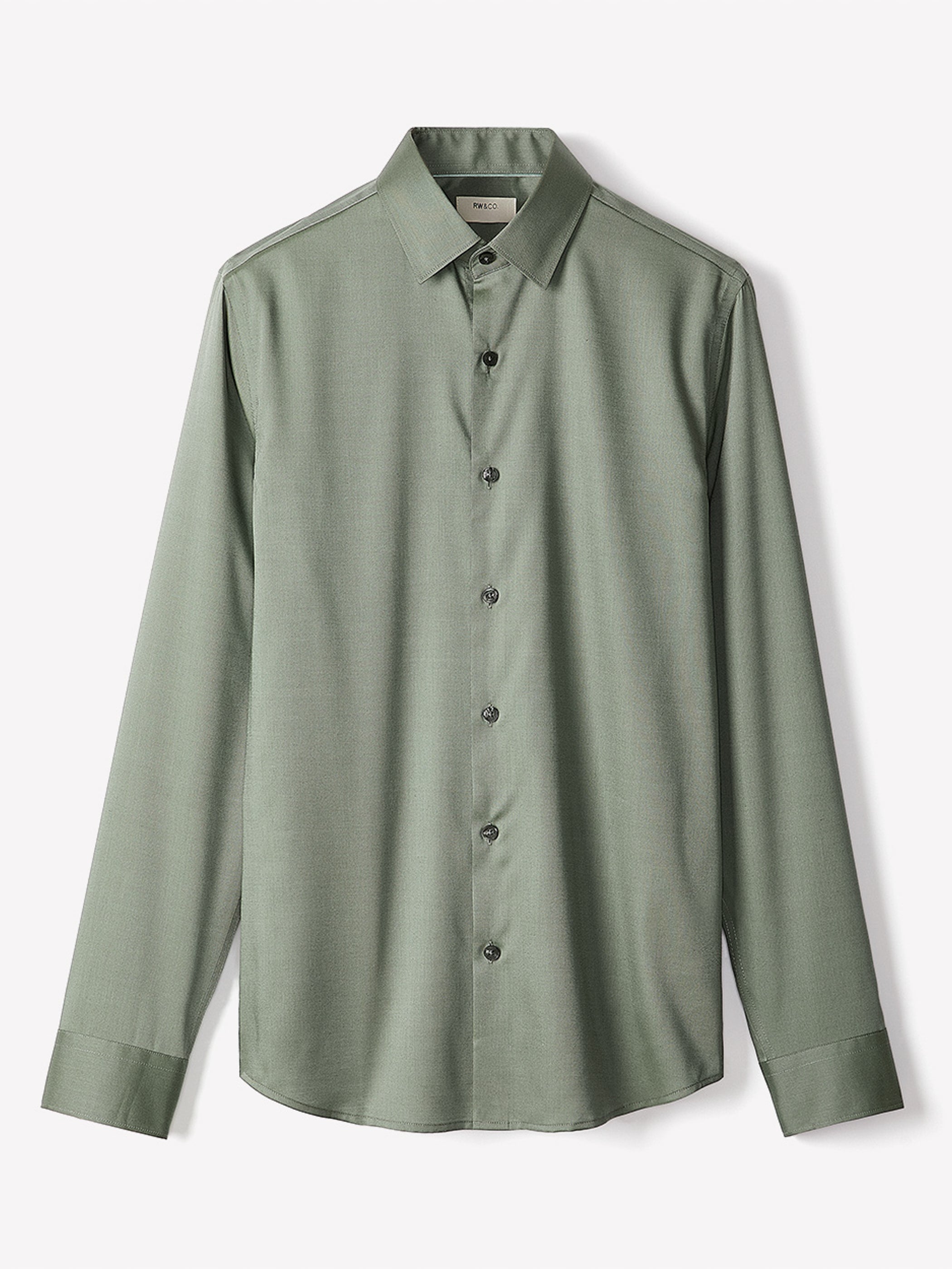 Slim Fit Solid Twill Dress Shirt rw&co Limited Time Discount