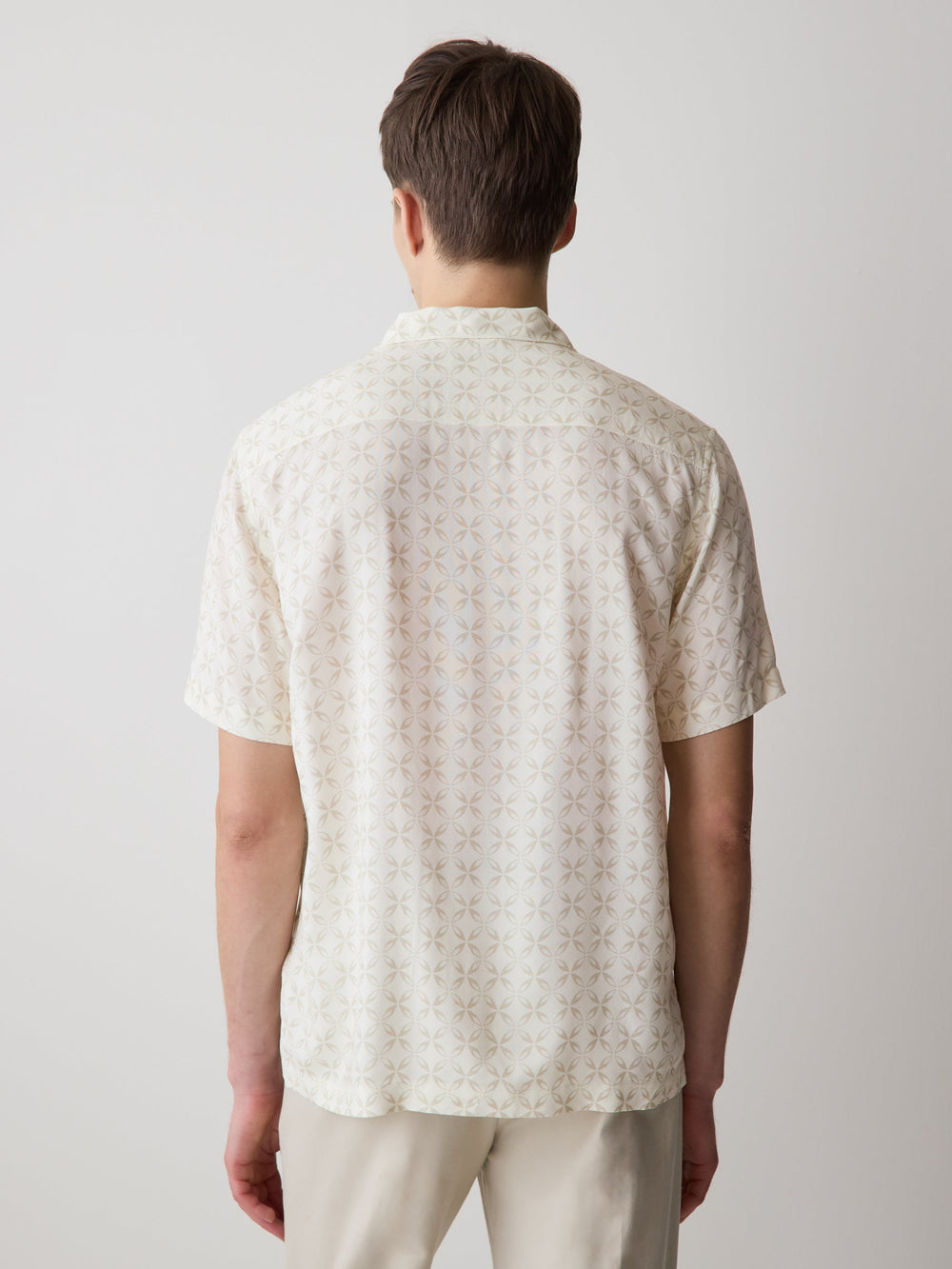Short-Sleeve Camp-Collar Shirt with Geo Print rw&co Special Promo Price