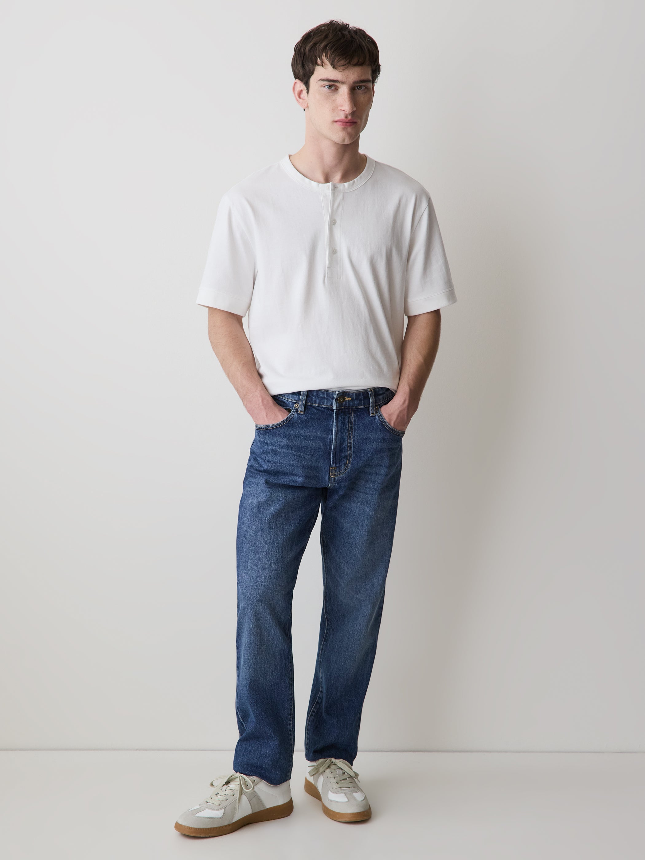 Short-Sleeve Henley T-Shirt rw&co On Sale