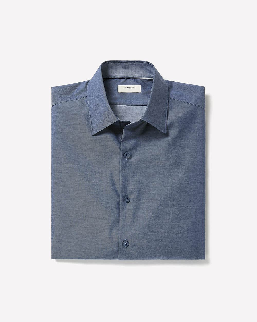 Tailored Fit Denim-Like Dress Shirt rw&co Special Promo Price
