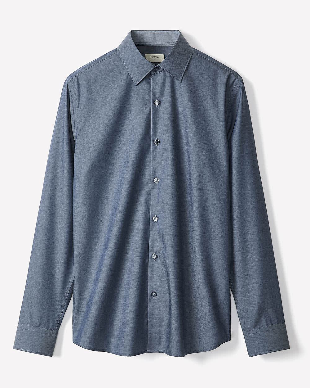 Tailored Fit Denim-Like Dress Shirt rw&co Special Promo Price
