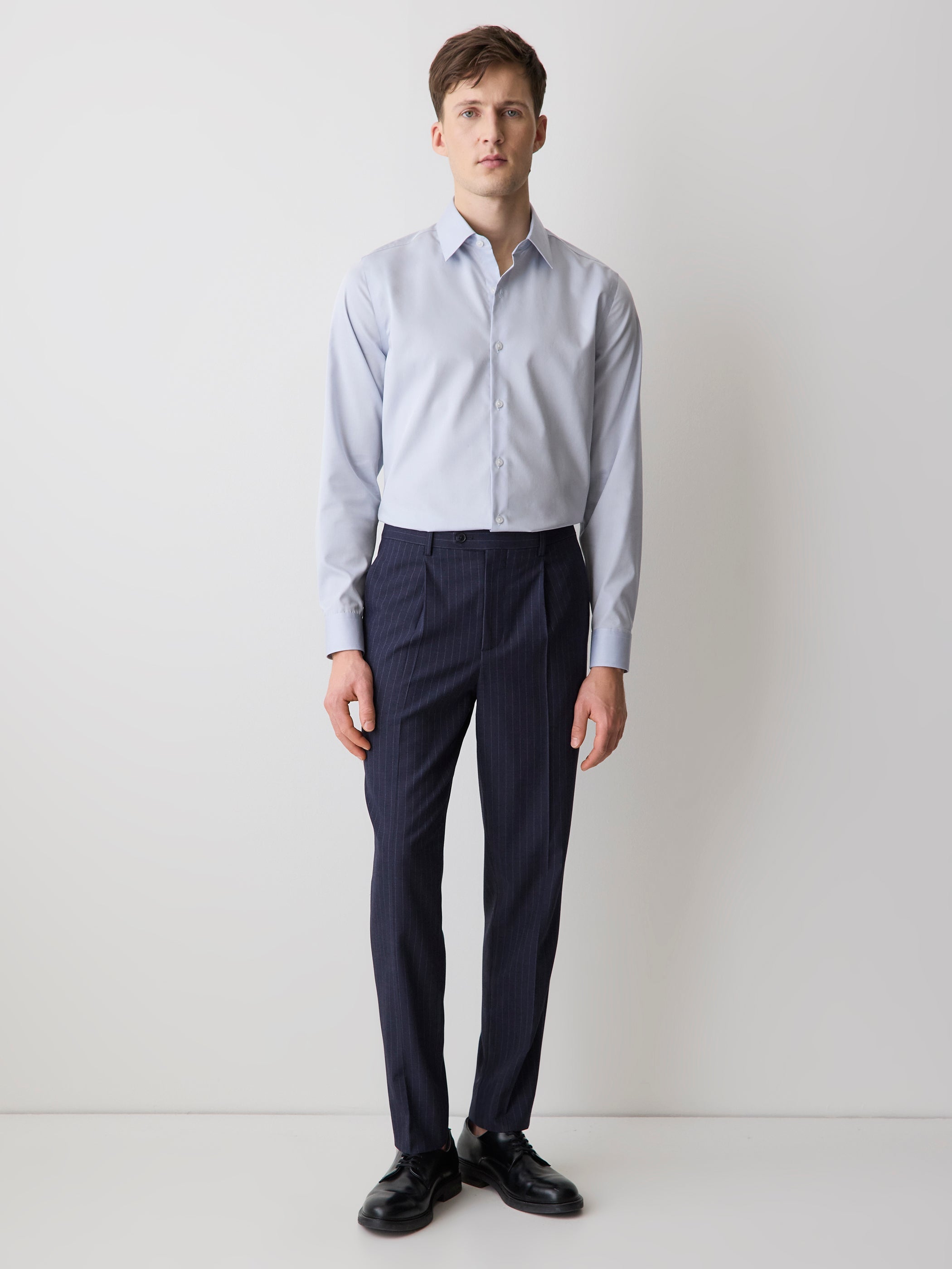 Tailored Fit Denim-Like Dress Shirt rw&co Special Promo Price