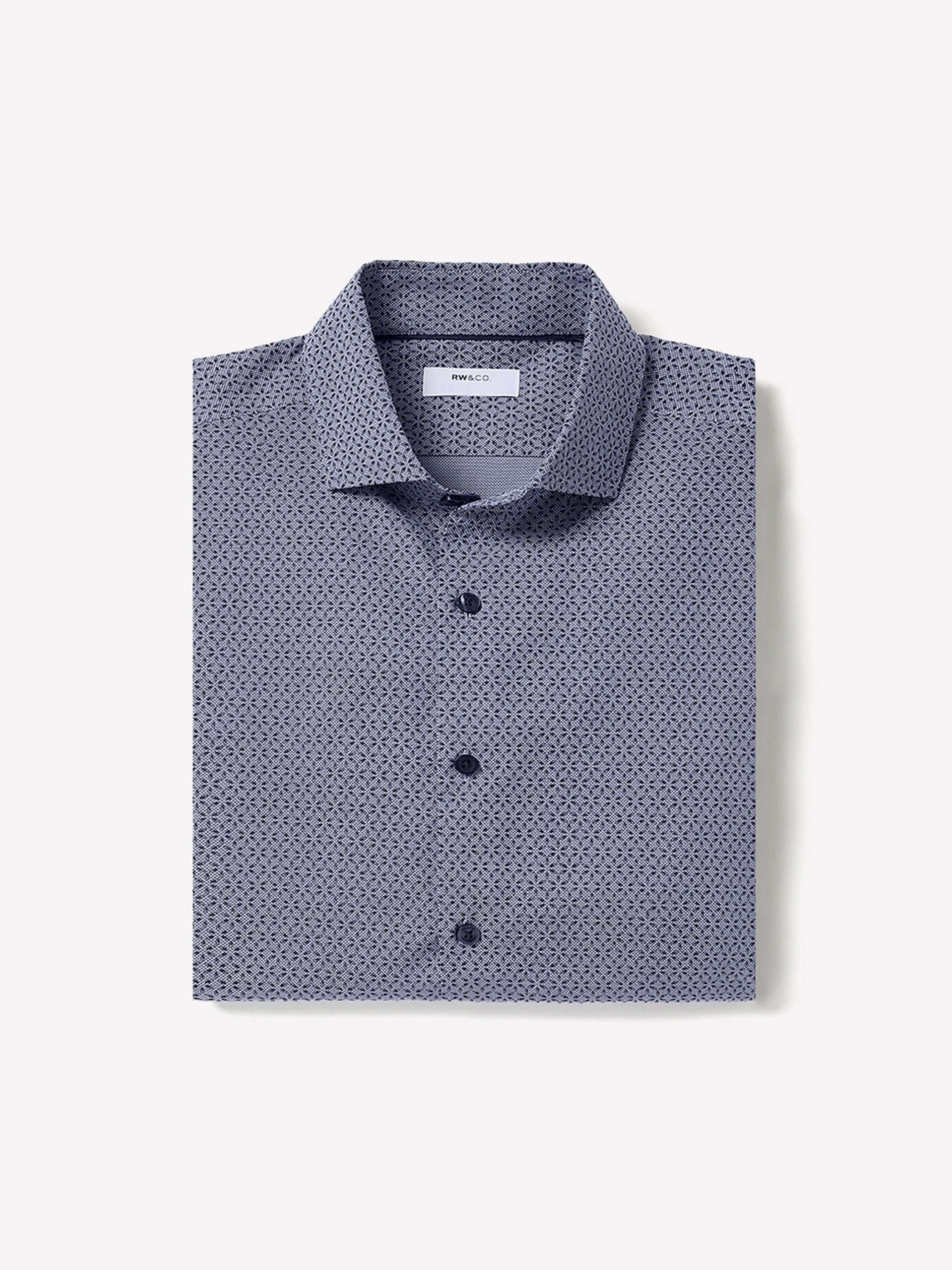 Regular Fit Dress Shirt with Micro Geo Print rw&co Special Offer