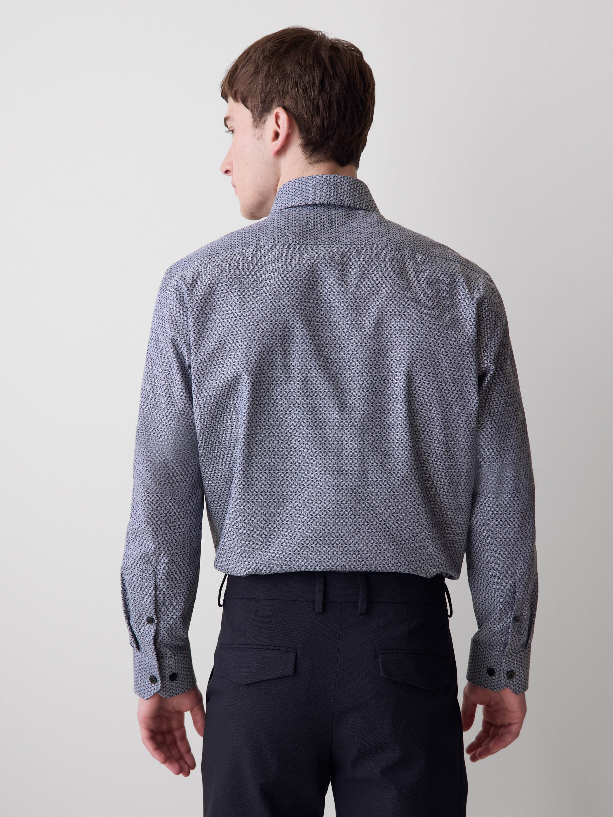 Regular Fit Dress Shirt with Micro Geo Print rw&co Special Offer