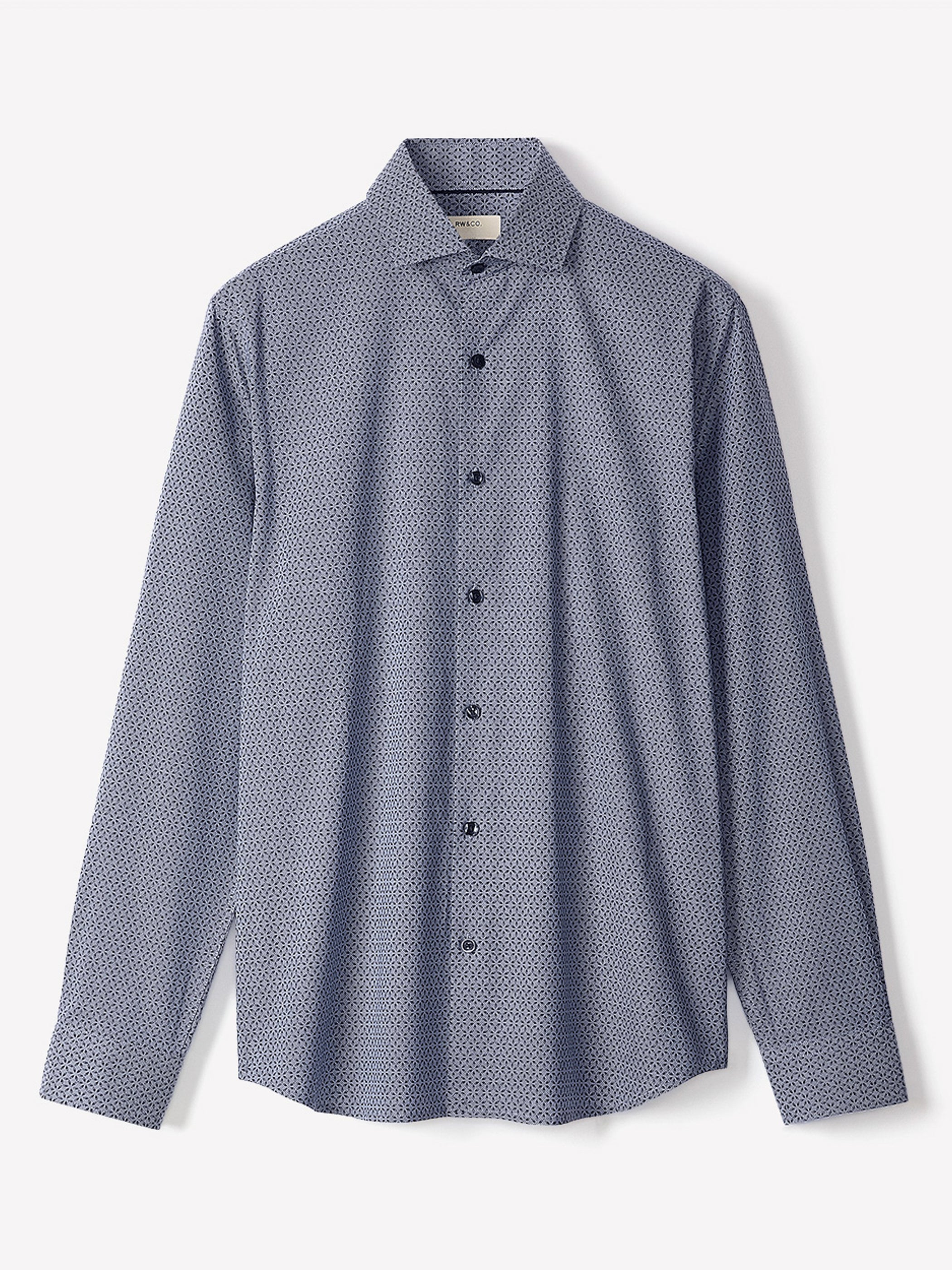 Regular Fit Dress Shirt with Micro Geo Print rw&co Special Offer