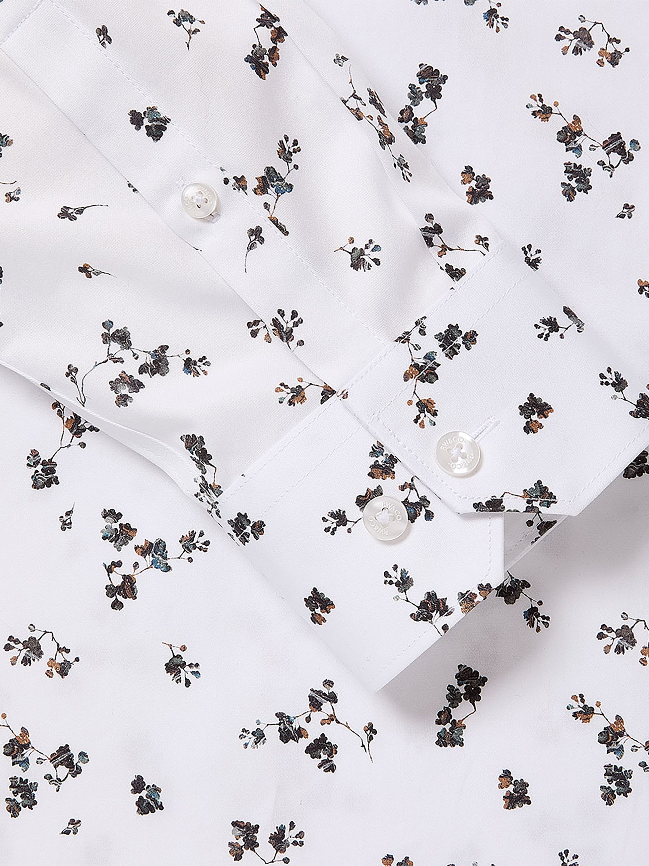Tailored Fit Dress Shirt with Floral Pattern rw&co Exclusive Sale Price