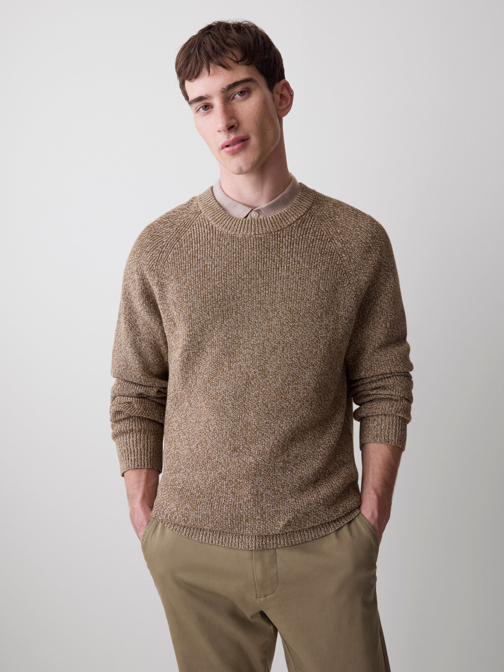 Long-Sleeve Sweater with Shaker Stitches rw&co Limited Time Discount