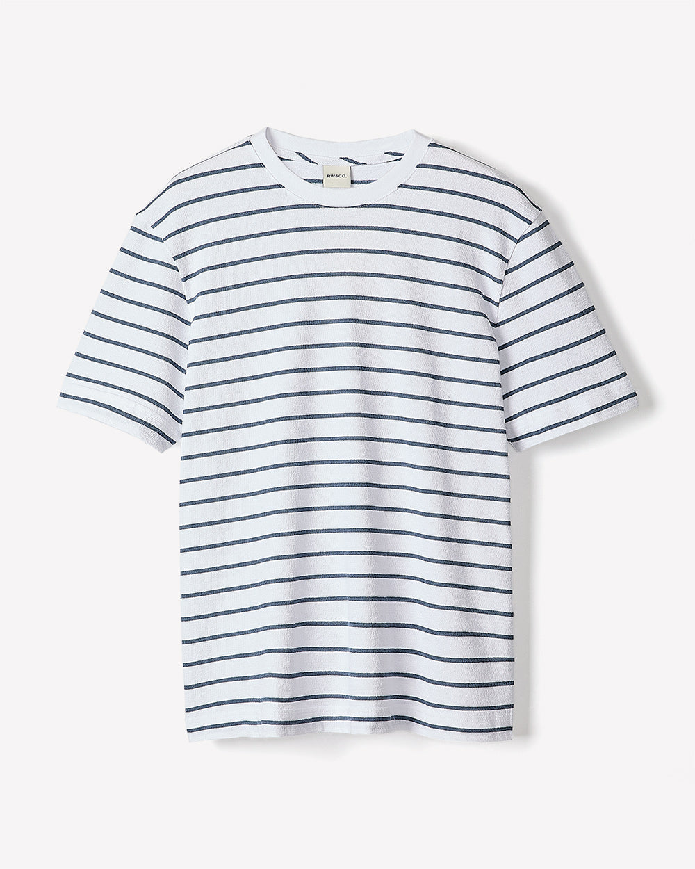 Striped Short-Sleeve Crew-Neck Tee rw&co On Sale
