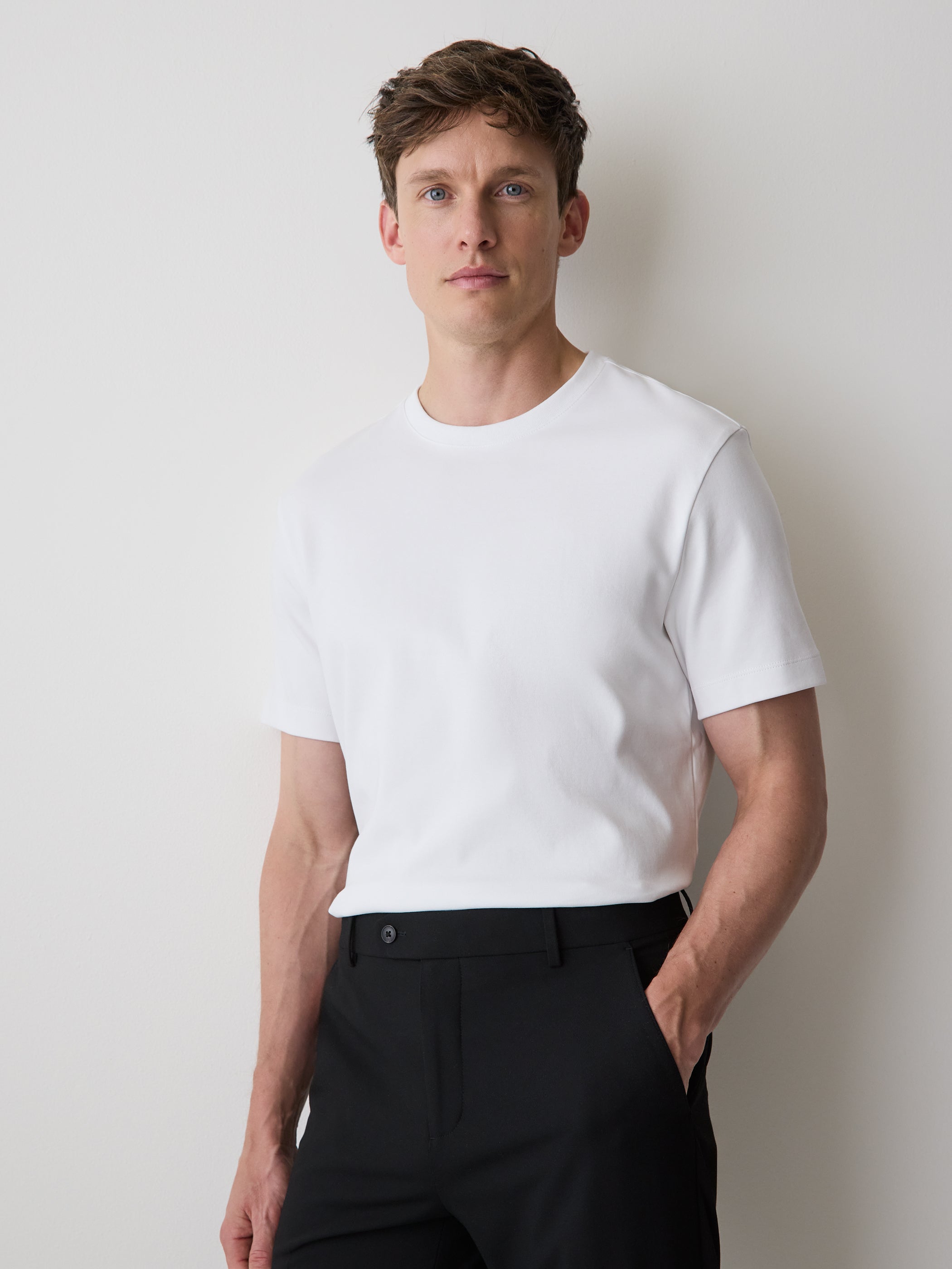 Solid Short-Sleeve Crew-Neck Tee rw&co Special Offer