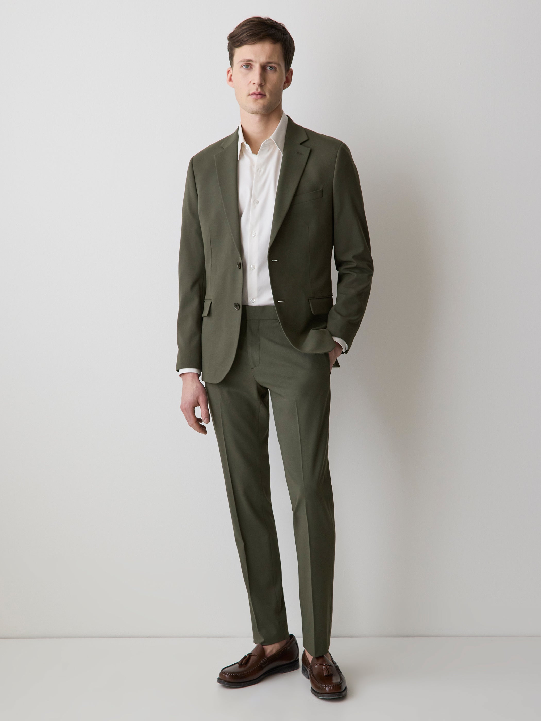Slim Fit Dark Green Suit Blazer rw&co Special Promo Price