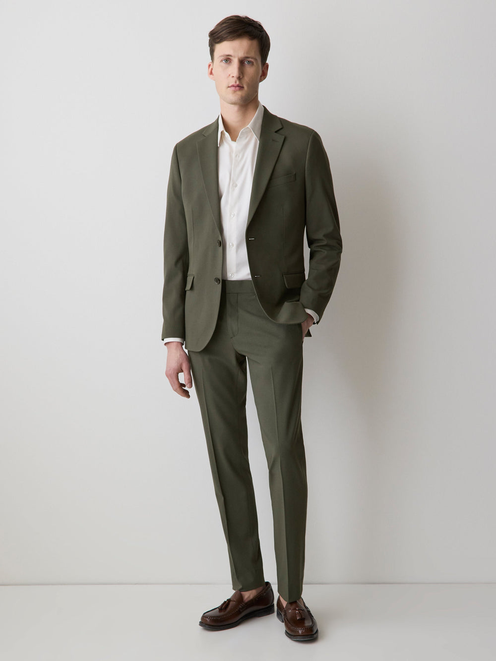 Slim Fit Dark Green Suit Blazer rw&co Special Promo Price