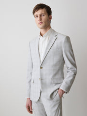 Slim Fit Grey Checkered Suit Blazer rw&co Special Promo Price