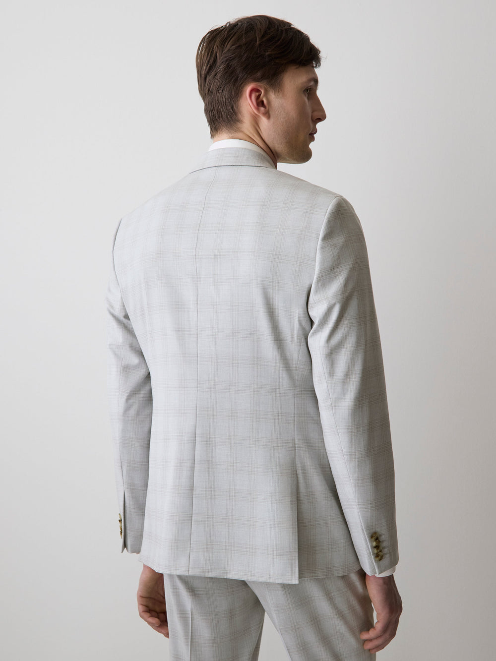 Slim Fit Grey Checkered Suit Blazer rw&co Special Promo Price