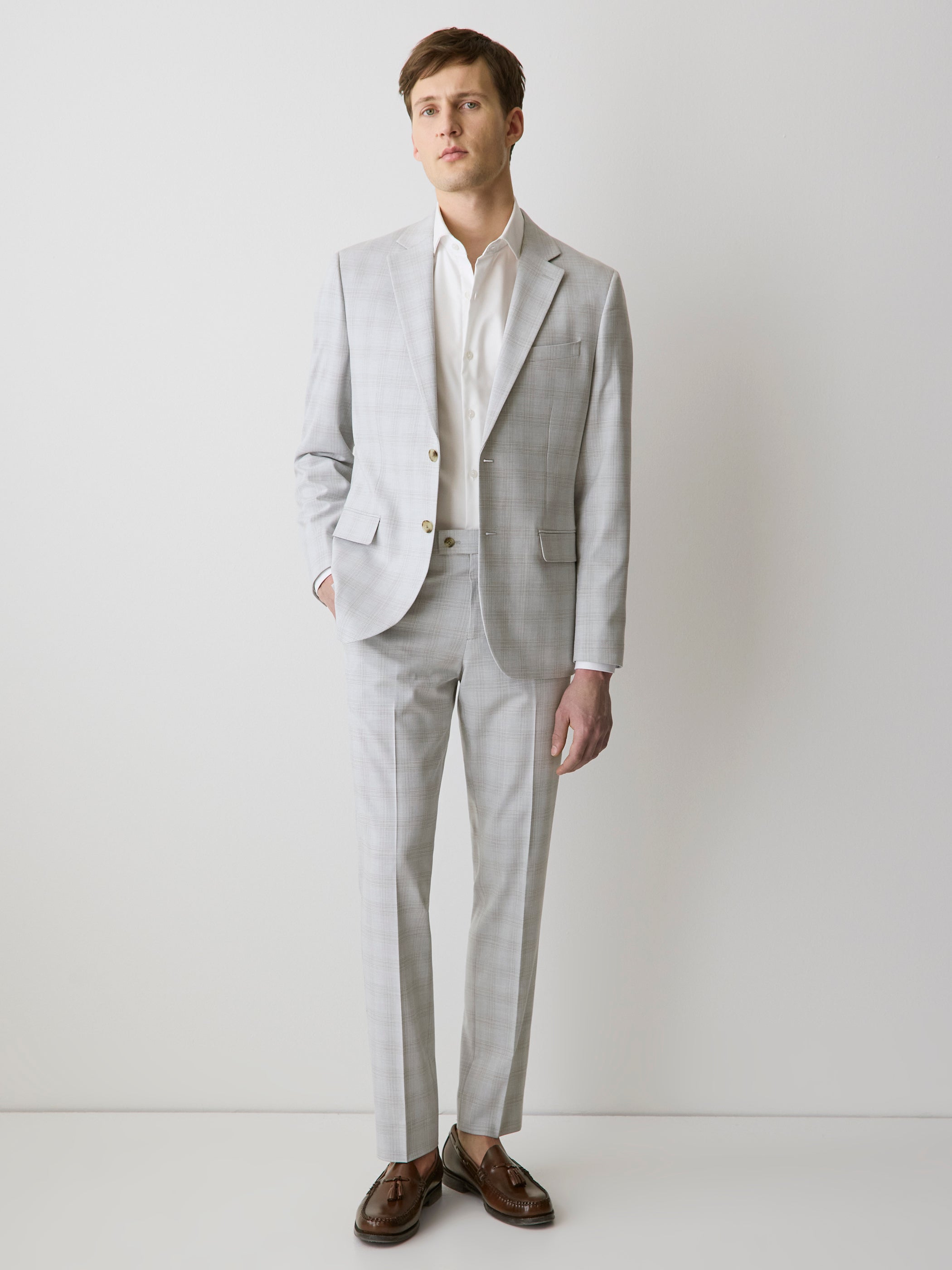 Slim Fit Grey Checkered Suit Pant rw&co Great Value Deal