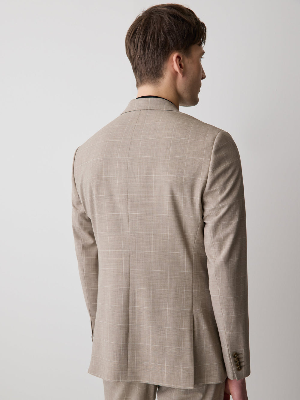 Slim Fit Wool Check Suit Blazer rw&co Special Offer