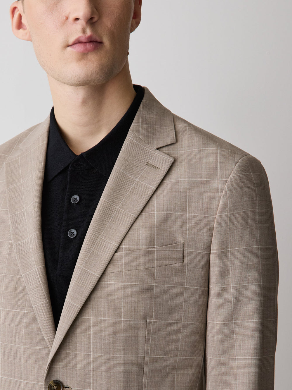 Slim Fit Wool Check Suit Blazer rw&co Special Offer