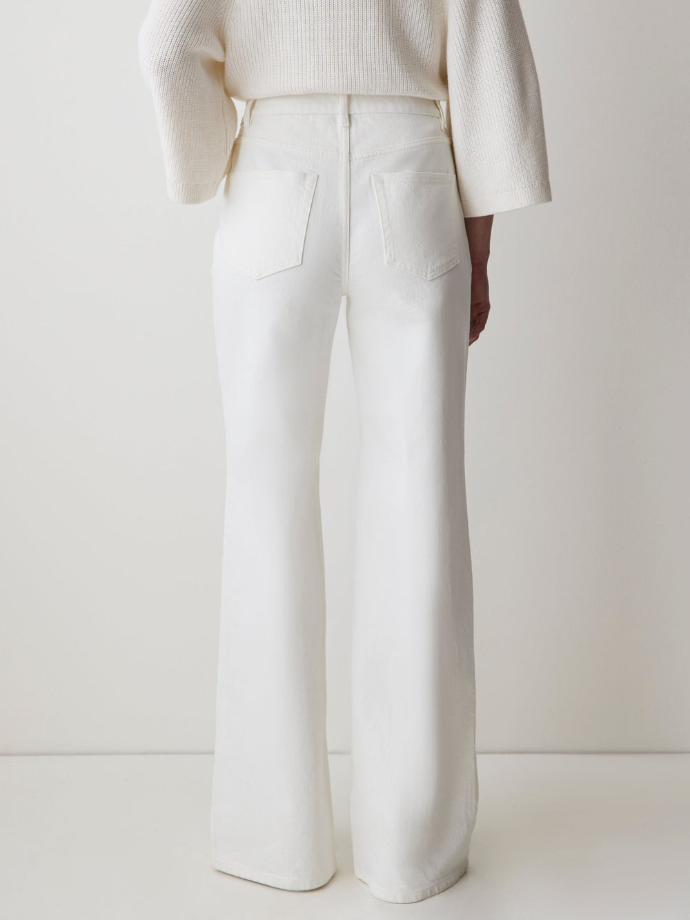 Cream Long High-Rise Wide-Leg Jeans rw&co Special Offer