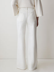 Cream Long High-Rise Wide-Leg Jeans rw&co Special Offer