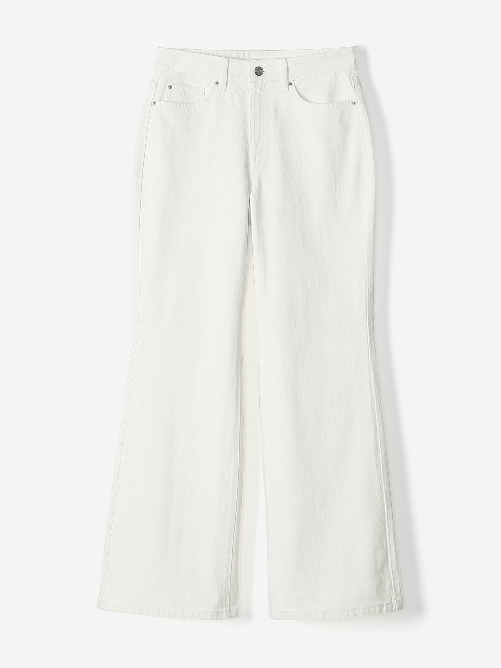 Cream Long High-Rise Wide-Leg Jeans rw&co Special Offer