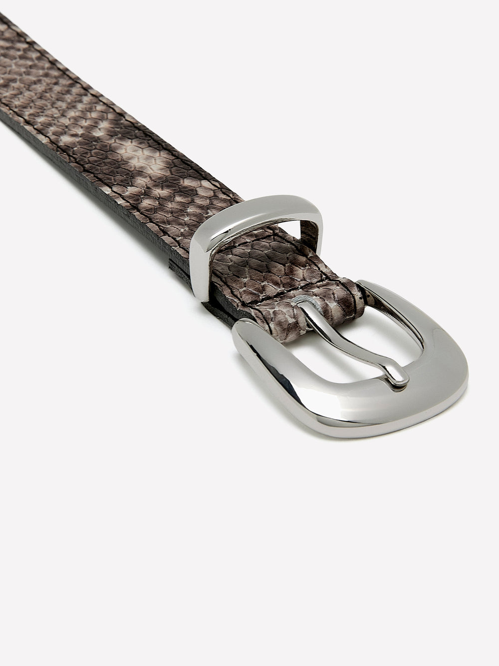 Leather Belt with Snakeskin Pattern rw&co Special Offer