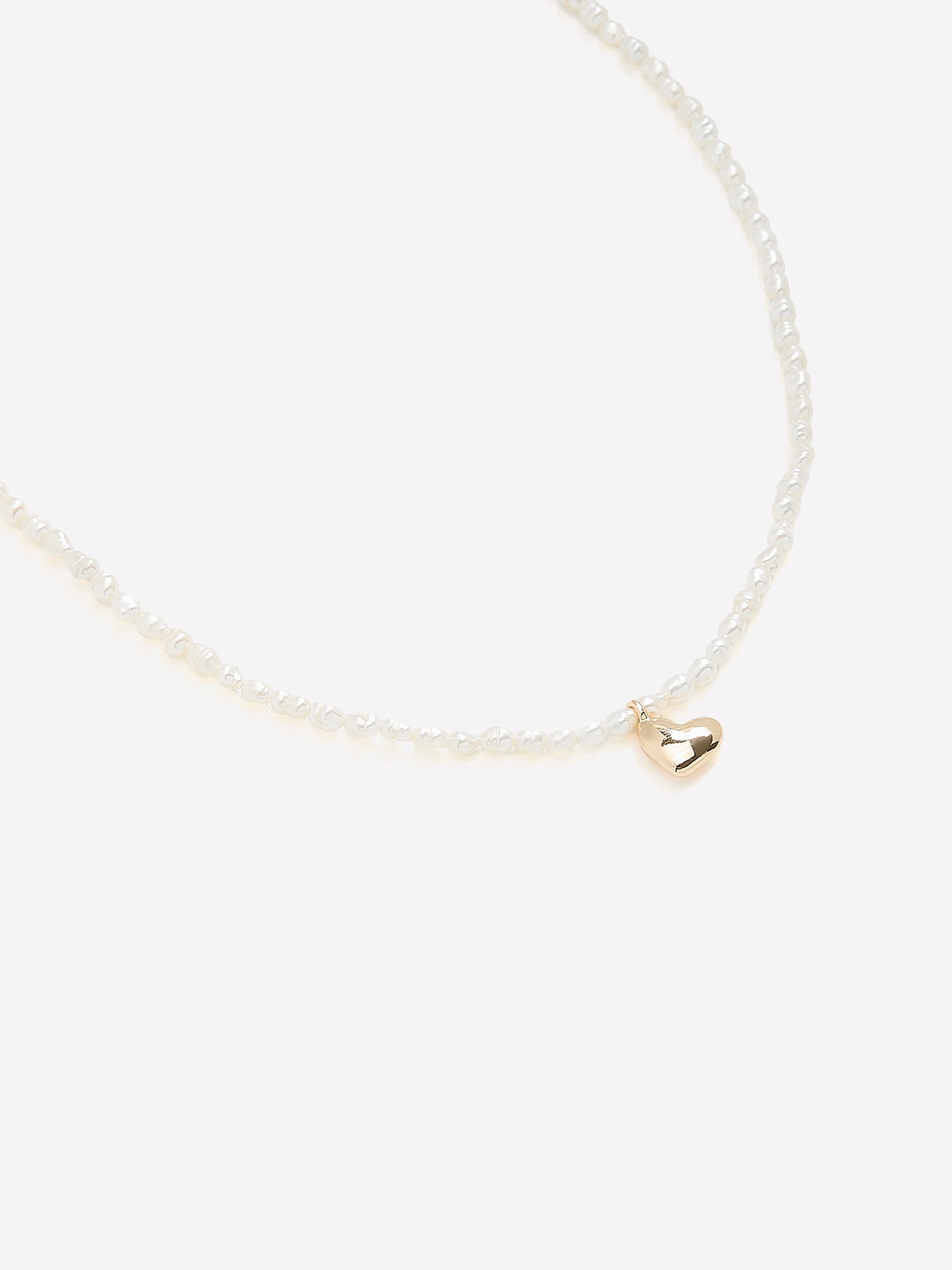 Pearl Necklace with Heart Pendant rw&co Great Value Deal