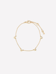 Delicate Chain Bracelet with Hearts rw&co On Sale