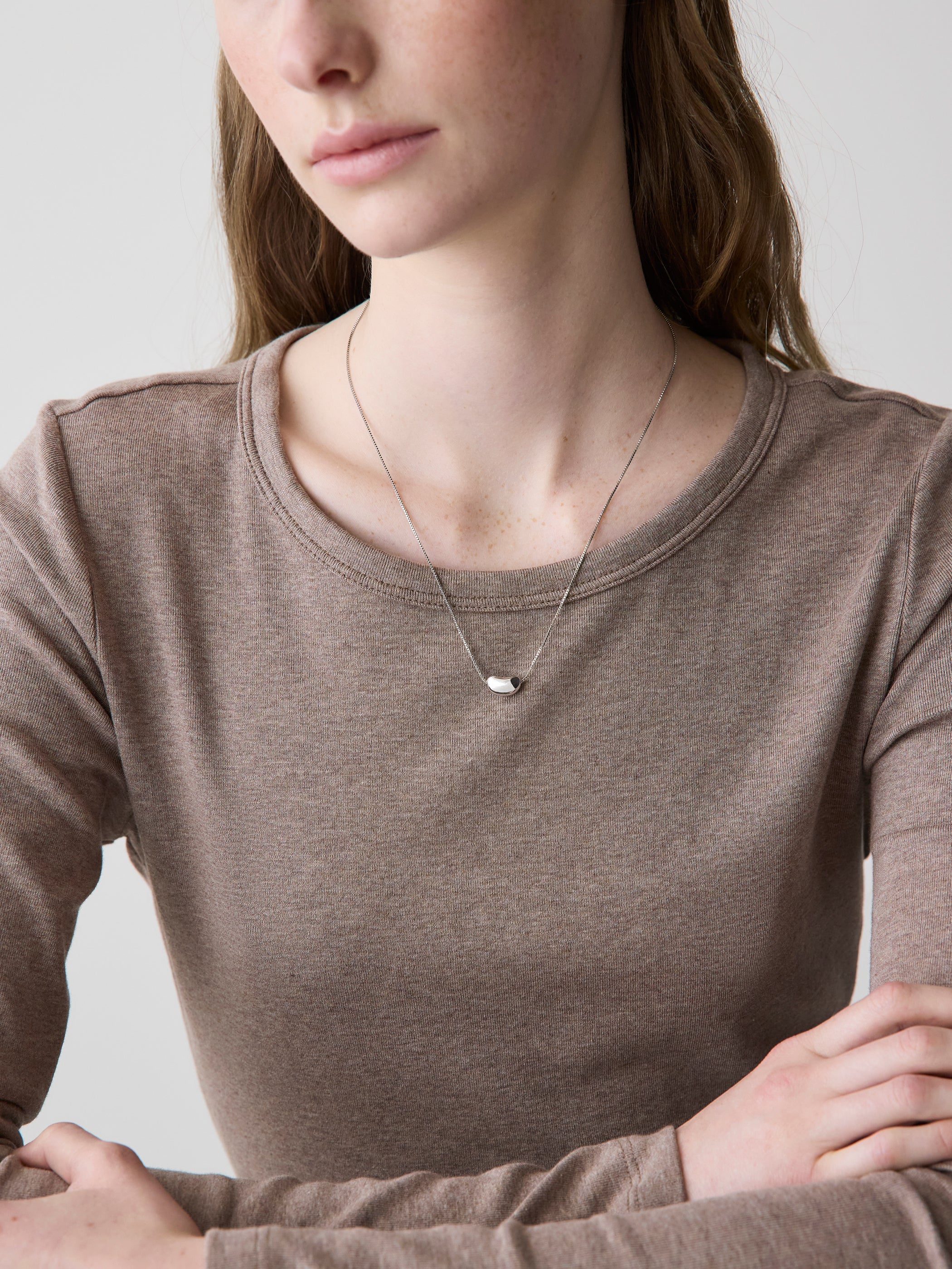 Delicate Chain Necklace with Bean Pendant rw&co Special Promo Price