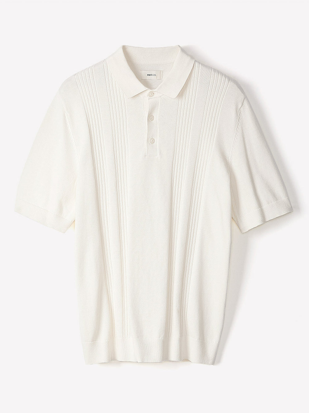 Short-Sleeve Cotton Polo with Vertical Stitches rw&co Exclusive Sale Price