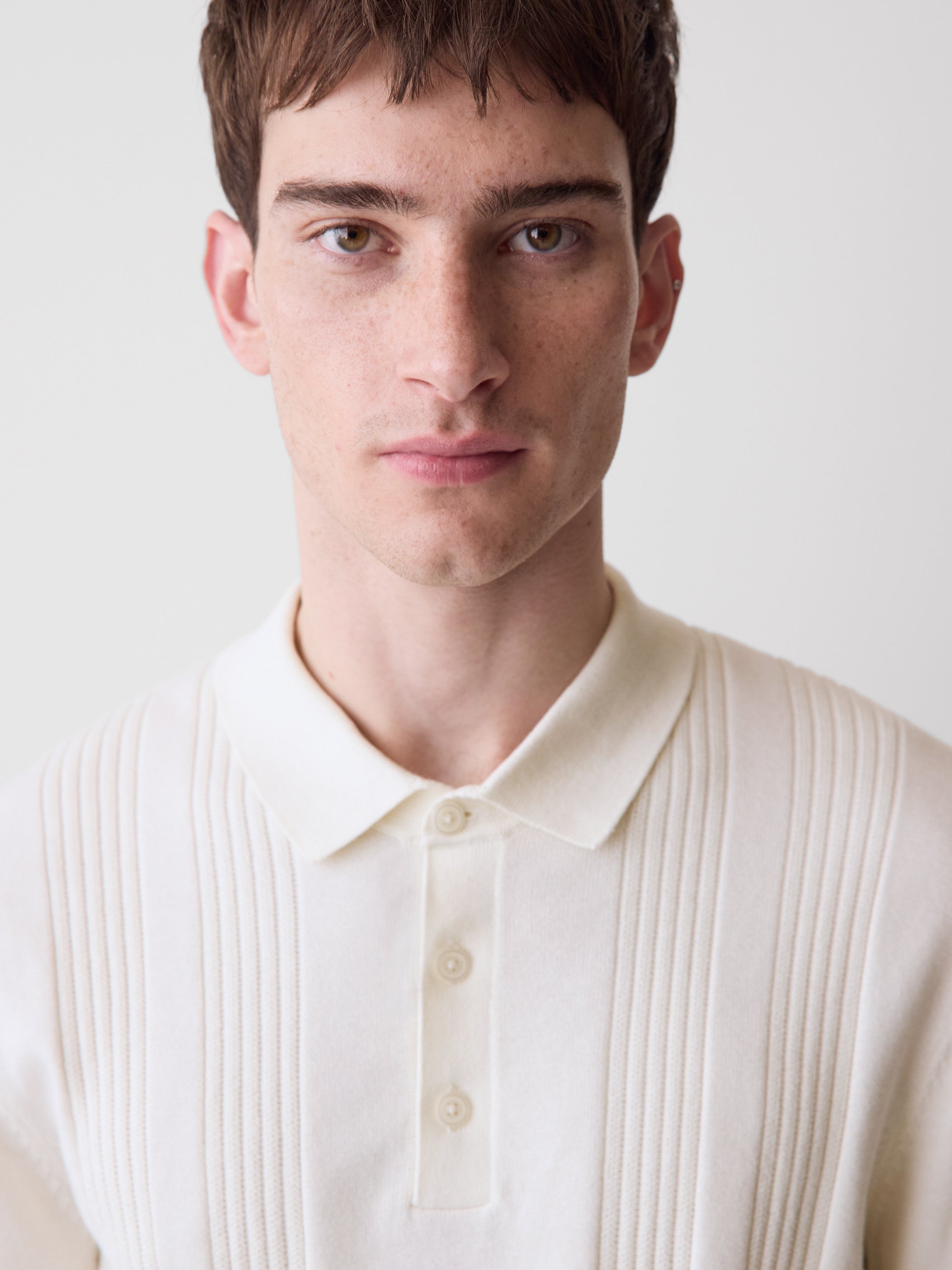 Short-Sleeve Cotton Polo with Vertical Stitches rw&co Exclusive Sale Price