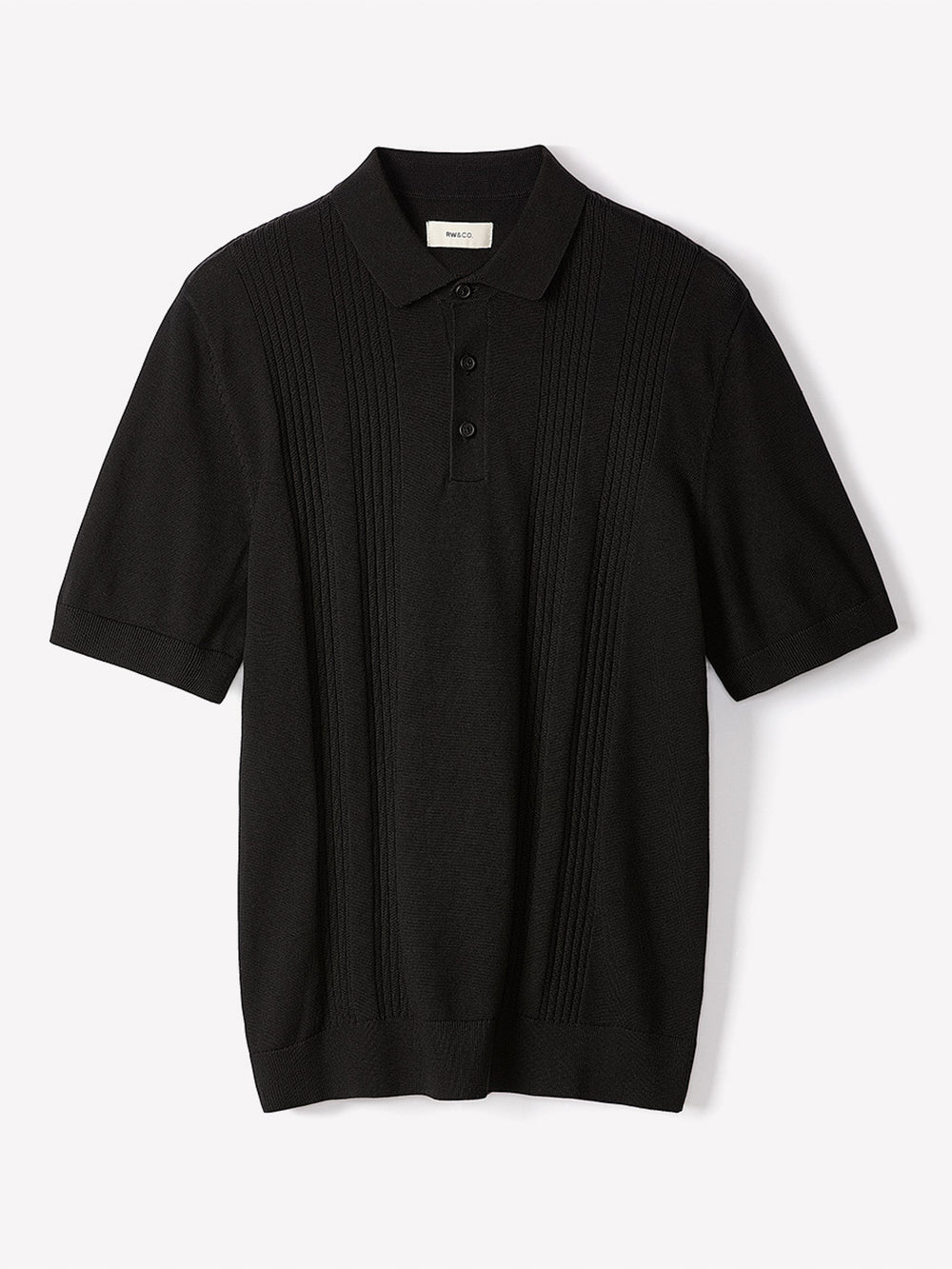 Short-Sleeve Cotton Polo with Vertical Stitches rw&co Exclusive Sale Price
