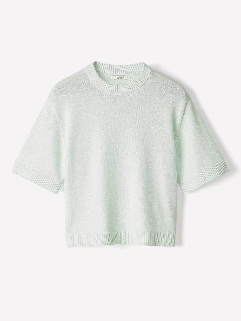 Wool-Blend Short-Sleeve Crew-Neck Sweater rw&co Exclusive Sale Price