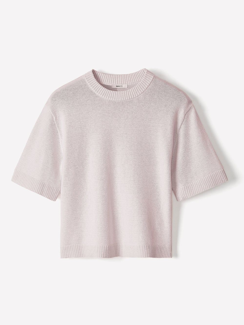 Wool-Blend Short-Sleeve Crew-Neck Sweater rw&co Exclusive Sale Price