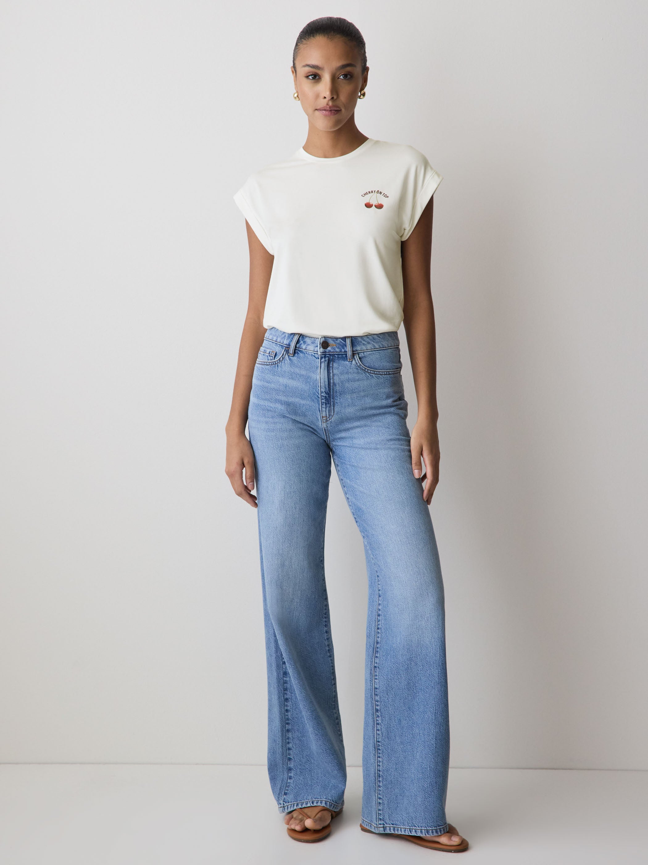 Extended-Sleeve Crew-Neck Tee rw&co Limited Time Discount
