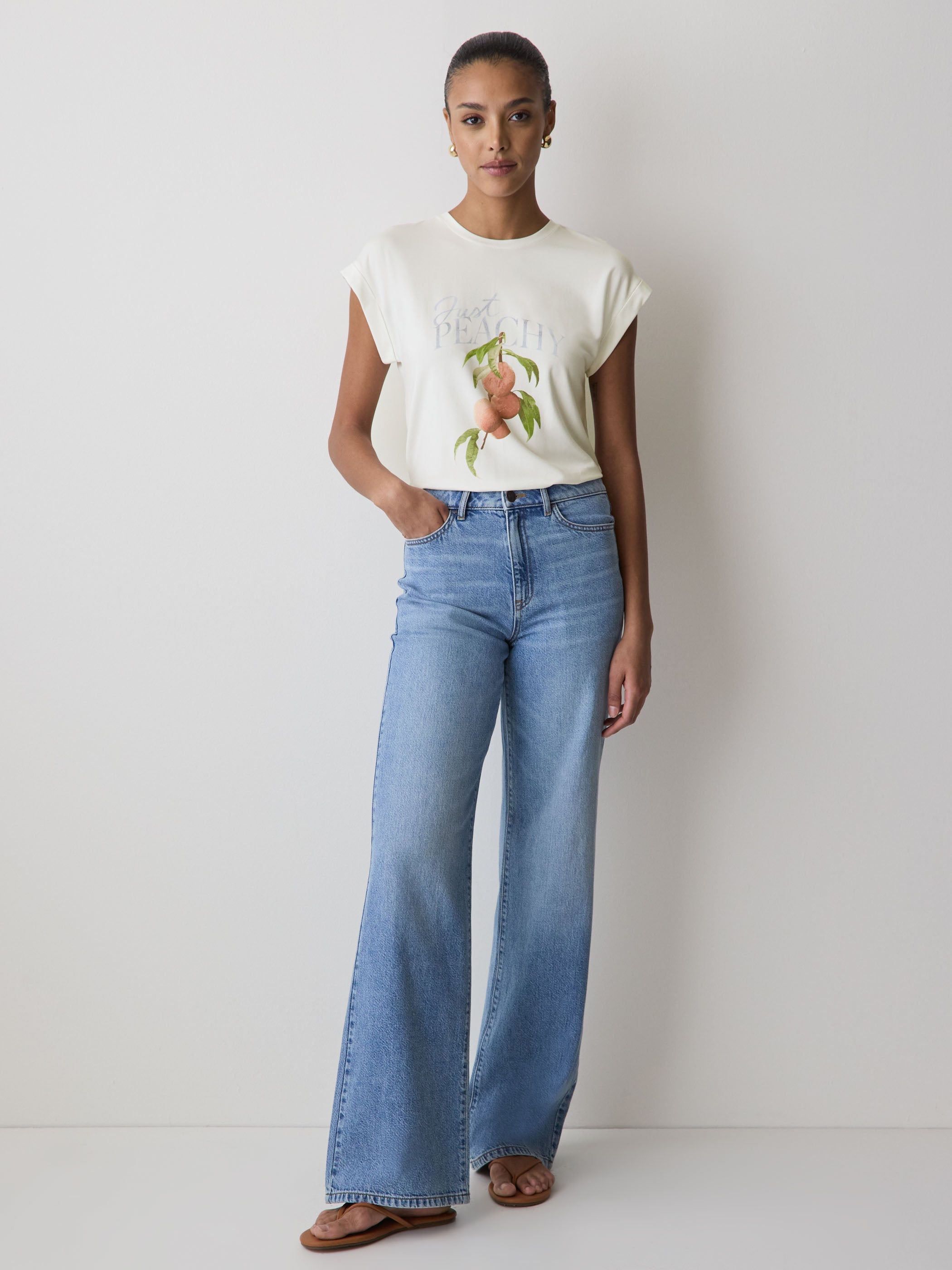 Extended-Sleeve Crew-Neck Tee rw&co Limited Time Discount