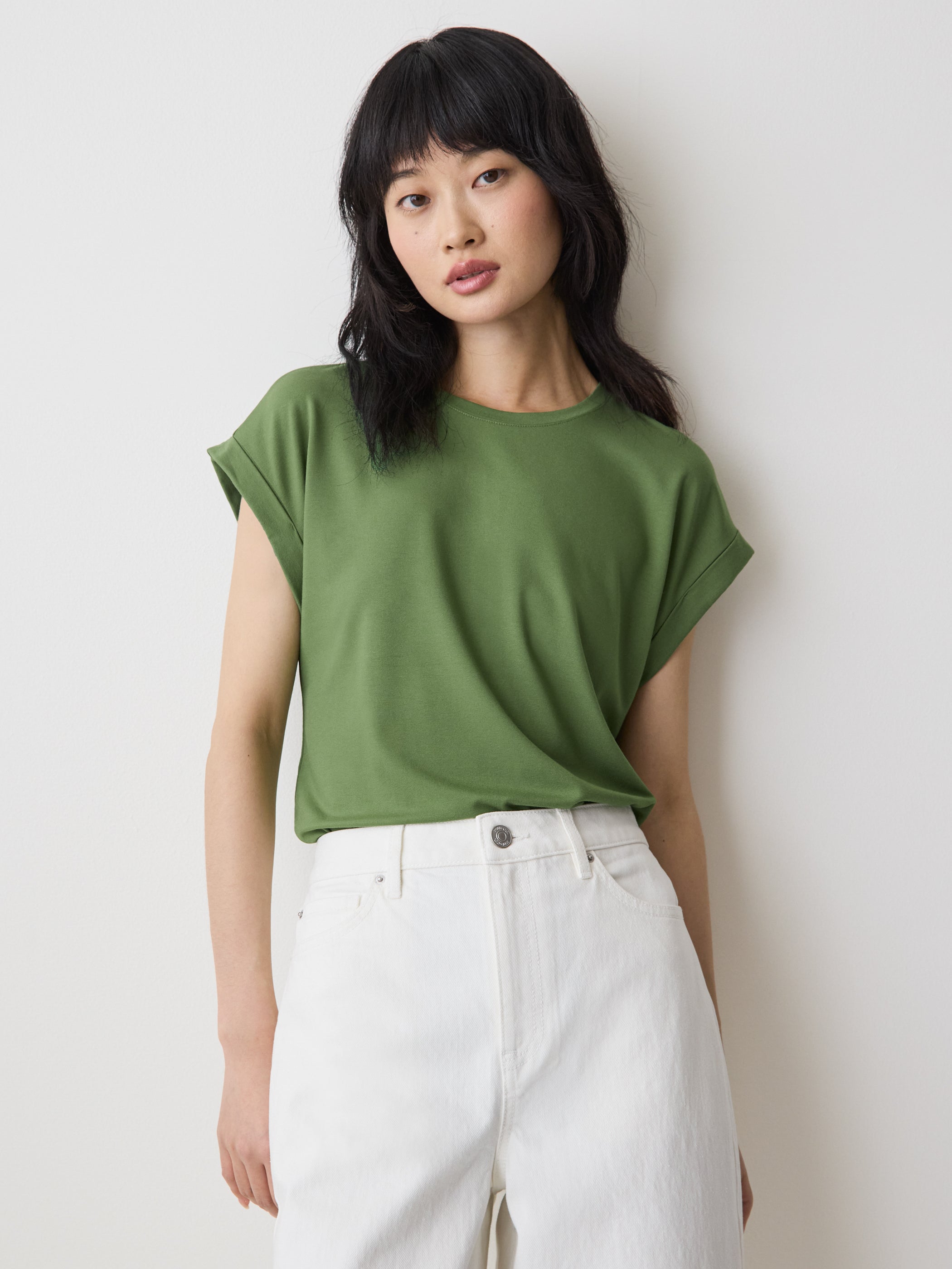 Extended-Sleeve Crew-Neck Tee rw&co Limited Time Discount