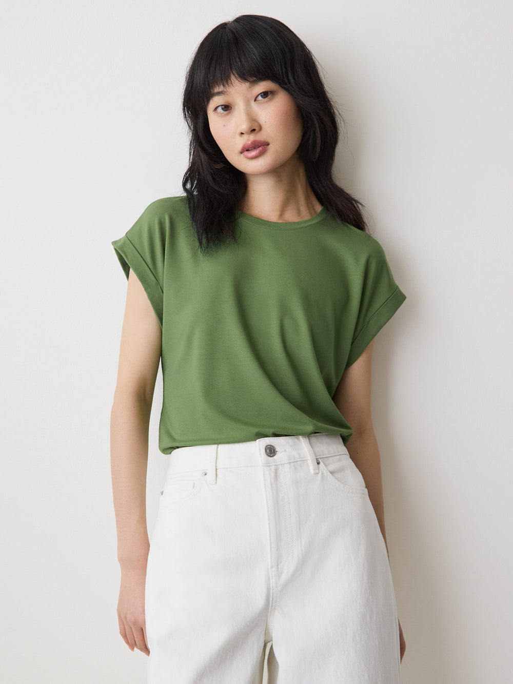 Extended-Sleeve Crew-Neck Tee rw&co Limited Time Discount