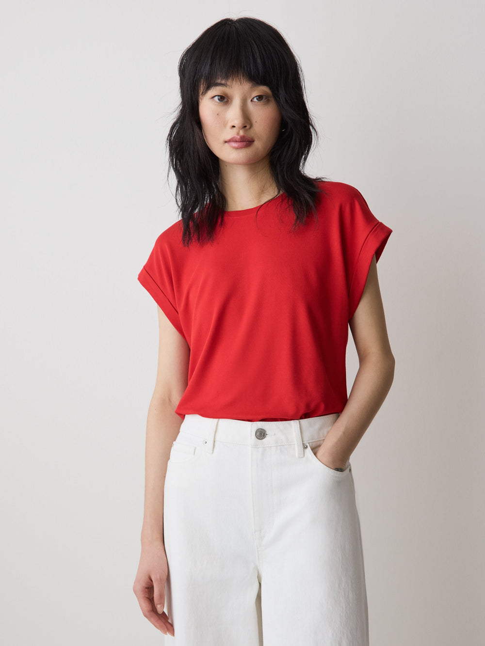 Extended-Sleeve Crew-Neck Tee rw&co Limited Time Discount