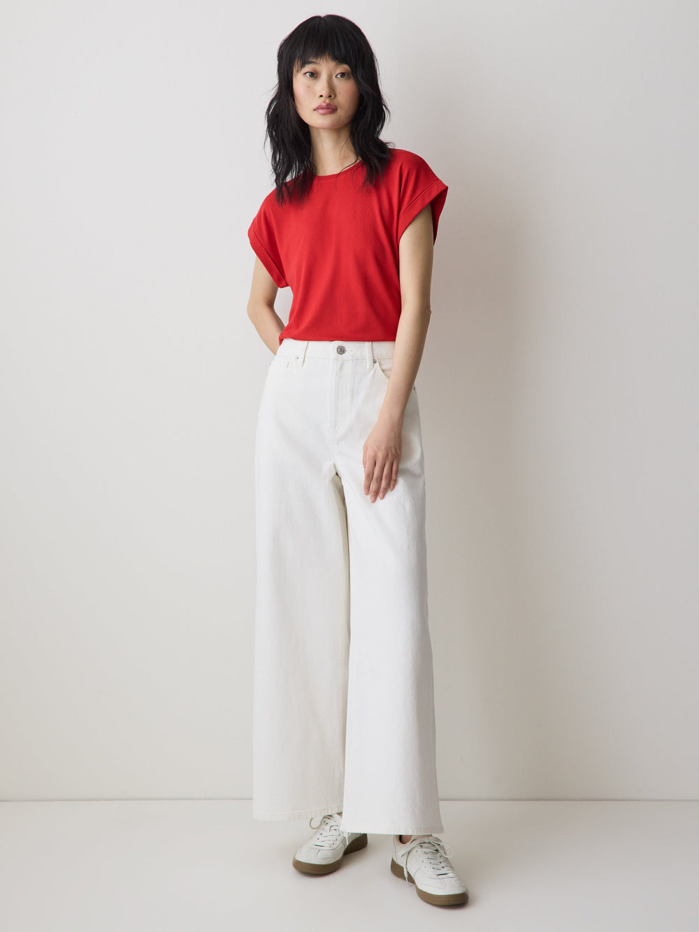 Extended-Sleeve Crew-Neck Tee rw&co Limited Time Discount